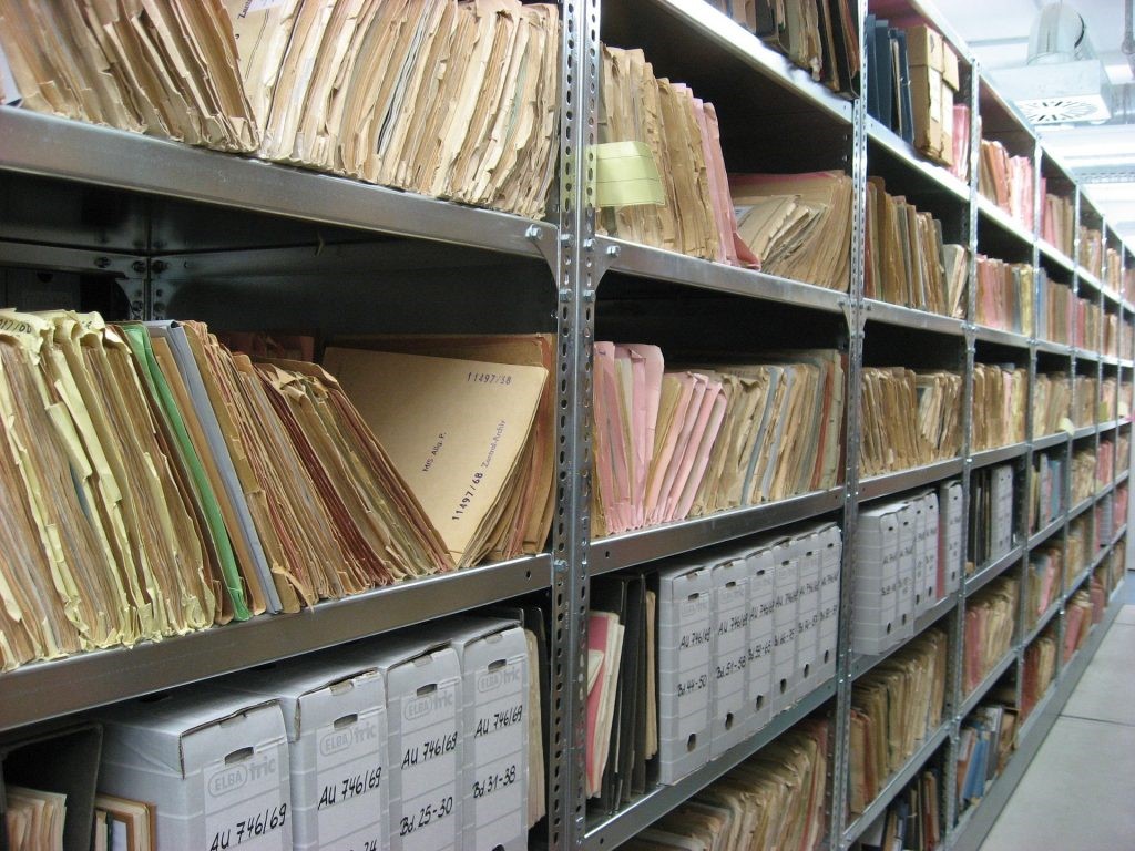 Shelves with files and documents
